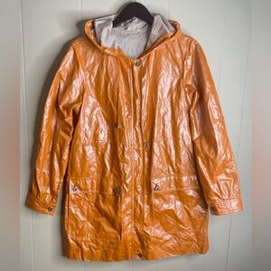 MYCRA PAC‎ hooded rain jacket coat jacket small/medium long lightweight packable
